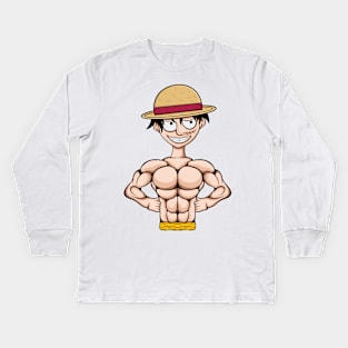 One Piece - Luffy Gym Character Kids Long Sleeve T-Shirt